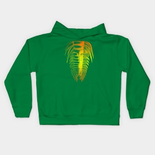 Trilobite Orange Yellow Color Splash Design Kids Hoodie